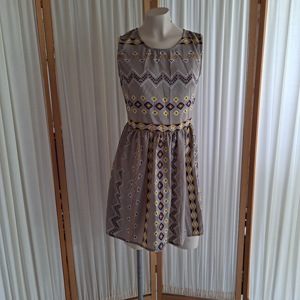 BeBop tribal print dress with back zipper, small
